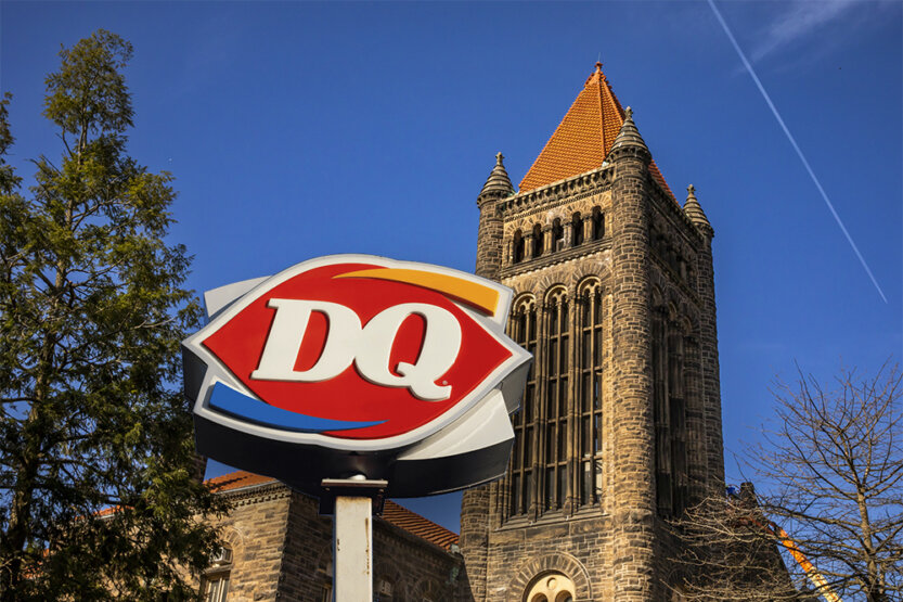 Altgeld Hall and Dairy Queen sign