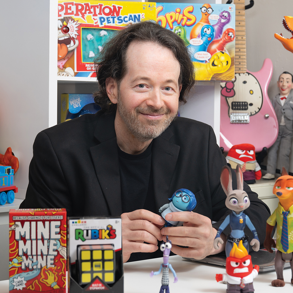 Michael Lichodziejewski with toys
