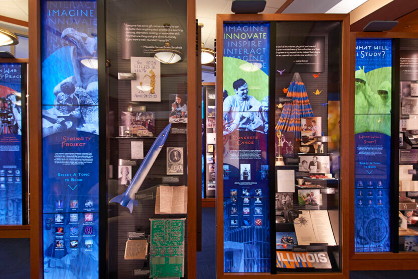 close-up of a gallery exhibit