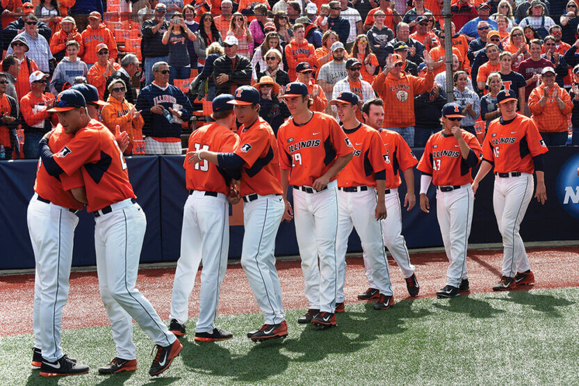 baseball players shaking hands post game