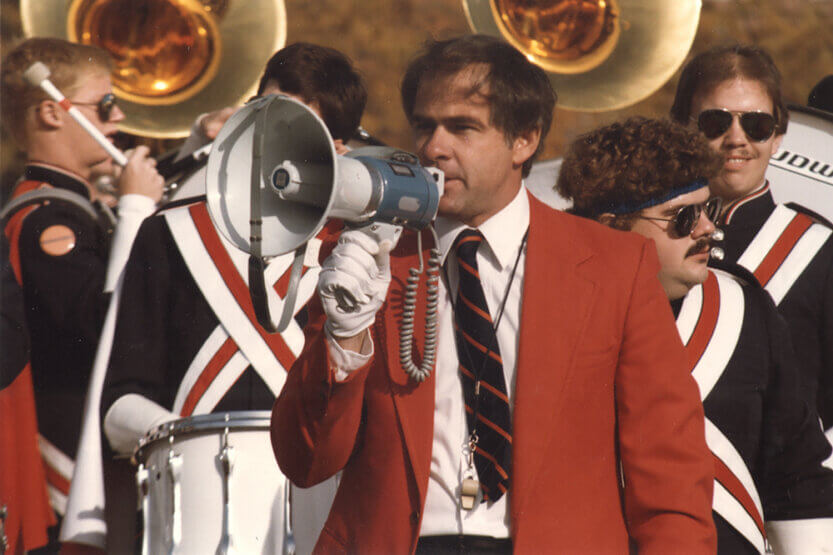 Gary Smith with a megaphone