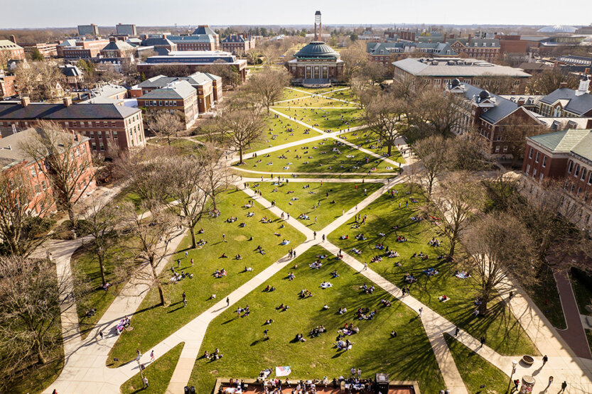 aerial view of the Main Quad