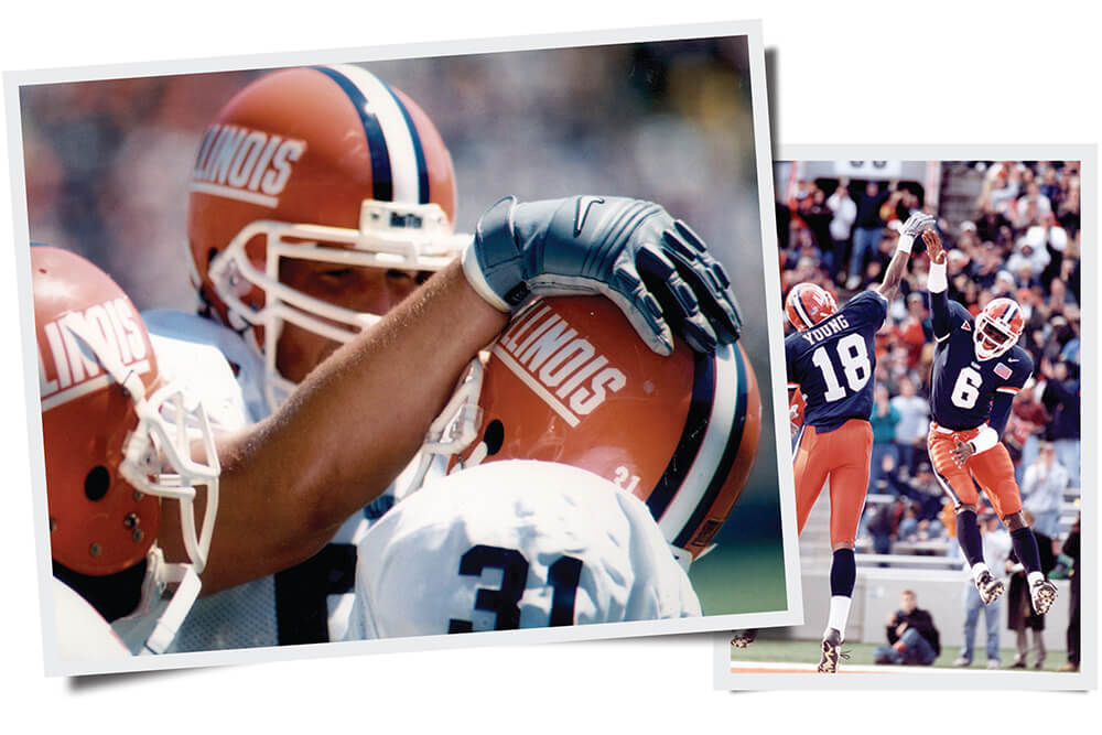 Snaps of football players celebrating